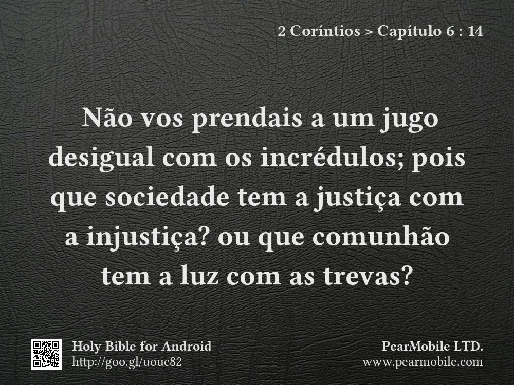 2 Coríntios, Capítulo 6:14